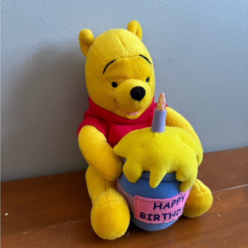 Disney - Winnie the Pooh “Happy Birthday” Honey Pot Plush 🍯 - Picture 2 of 10